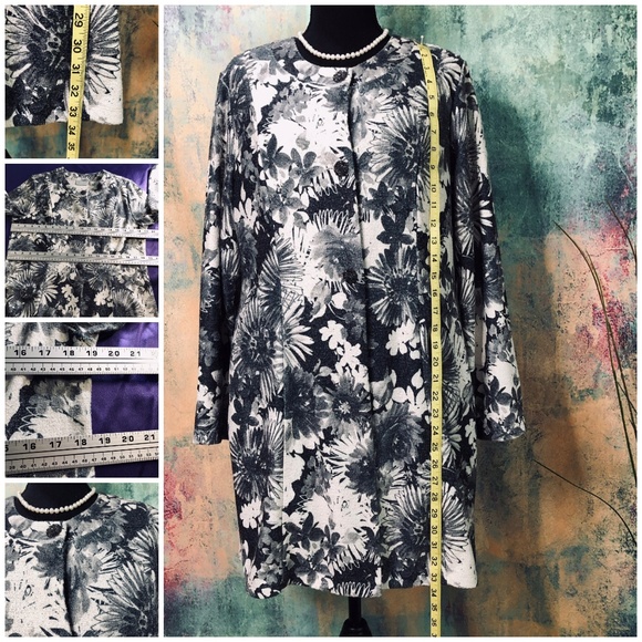 πSusan Graver Floral Beautiful long Jacket - Picture 7 of 8
